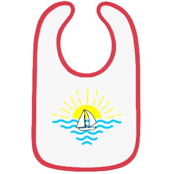 Discover Sunset with sailboat Bibs