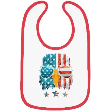 Discover Patriots America Ealge Stars and Stripes US Pride Bibs