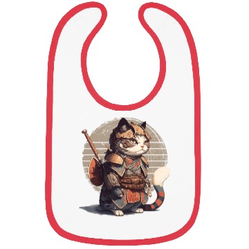 Discover Samurai Cat Warrior Japanese Ninja Cat Kawaii Bibs
