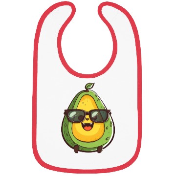 Discover Cool Nerd Avocado with Glasses - Funny Design Bibs