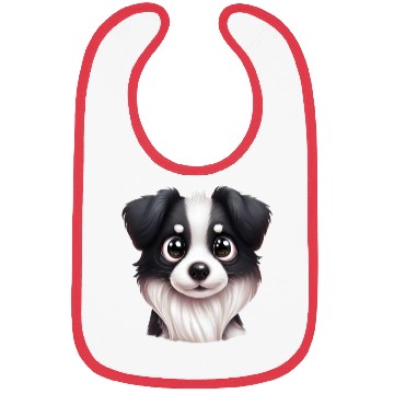 Discover Intelligent Border Collie Portrait Bibs