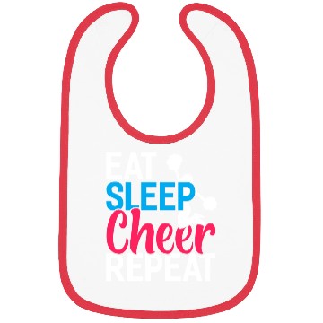 Discover Eat Sleep Cheer Repeat Funny Cheerleader Cheering Bibs