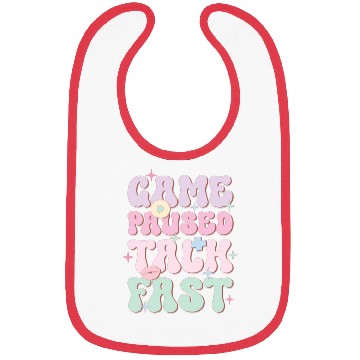Discover Game Paused Talk Fast, Happy Game Day Bibs