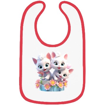 Discover Cute Kittens 3D Ai Art Bibs