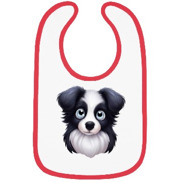 Discover Artistic Border Collie Portrait Bibs