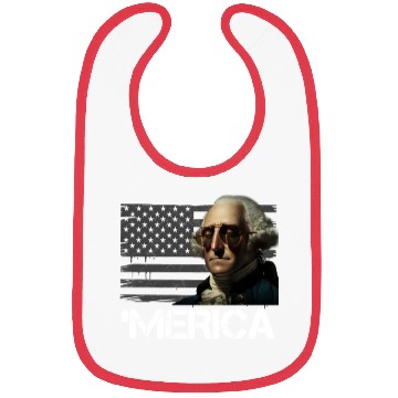 Discover Merica George Washington Independence Day USA Bibs