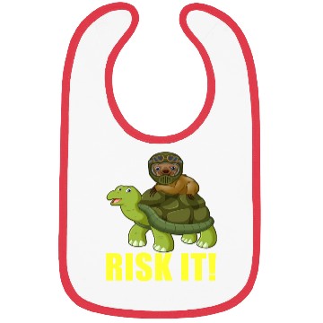Discover Funny Sloth Racing On Turtle Risk It trending Bibs