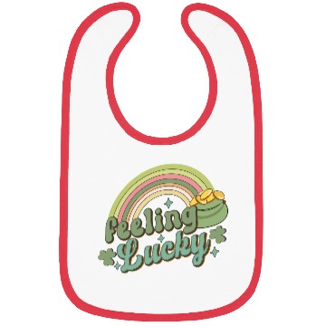Discover Feeling Lucky Saint Patricks Day Rainbow quote Bibs