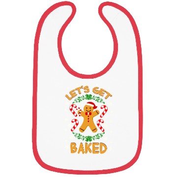 Discover Let's Get Baked Gingerbread Cookies Candy Cane Bibs