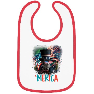 Discover Merica Lincoln Independence Day Party 4th July Bibs