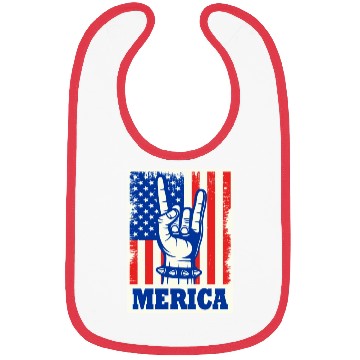 Discover Merica Rock Usa Flag July 4th Bibs