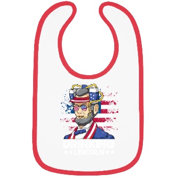 Discover Drinking Lincoln USA President Independence Day Bibs