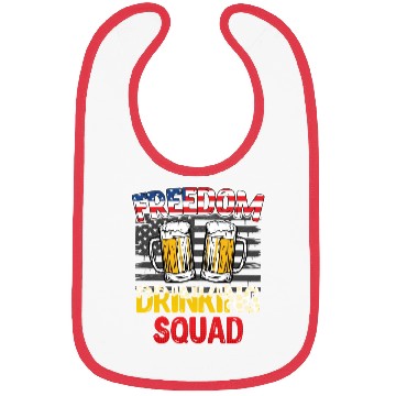 Discover Freedom Drinking Squad USA Party Independence Day Bibs