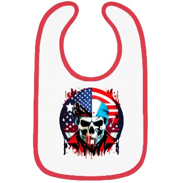 Discover US-Flag with a Skull Bibs