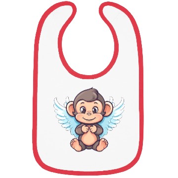 Discover Cute Monkey Angel - Winged Design Bibs