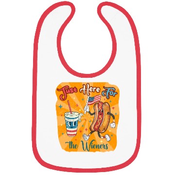 Discover I'm Just Here For The Wieners Cartoon Hot Dog 4Th Bibs