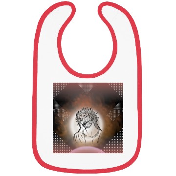 Discover Sacred Jesus with Crown of Thorns Illustration Bibs