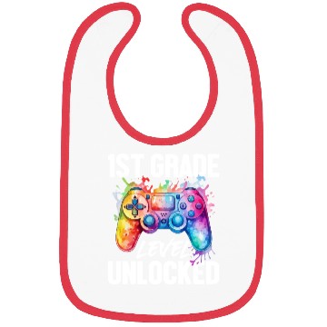 Discover 1ST Grade Level Unlocked Back to School Video Game Bibs