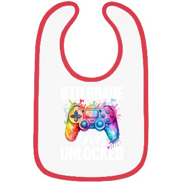 Discover 8th Grade Level Unlocked Back to School Video Game Bibs