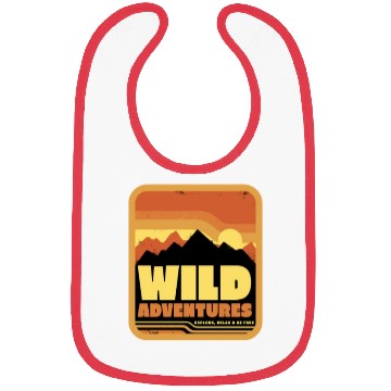 Discover Retro Sunset Mountains, Wild Adventure, Explore Vi Bibs