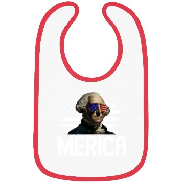Discover Merica George Washington Independence Day Bibs