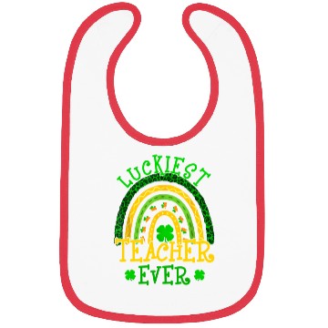 Discover Luckiest Teacher Ever St Patricks Day Rainbow Teac Bibs