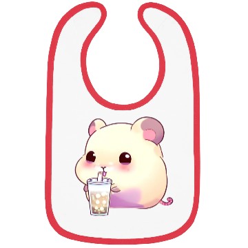 Discover Kawaii hamster with bubble tea Bibs