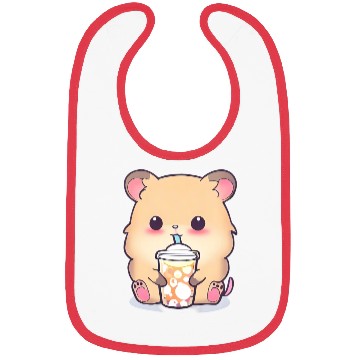 Discover Kawaii hamster with bubble tea Bibs