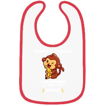 Discover Cute monkey with a banana Bibs