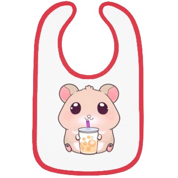 Discover Kawaii hamster with bubble tea Bibs