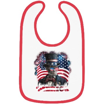 Discover Merica Lincoln Independence Day Party 4th July Bibs