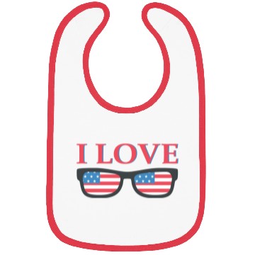Discover I Love America Bibs