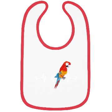 Discover Macaw Heart Beat Parrot lover Macaws Parrots Bibs