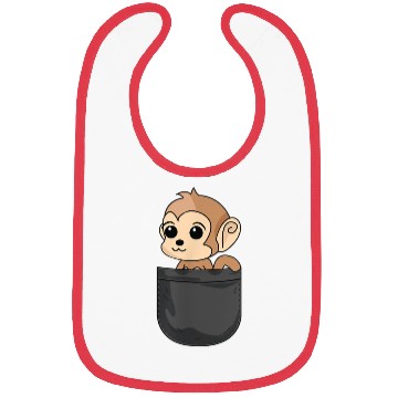 Discover Monkey In Pocket Funny Animal Lover Gift Bibs