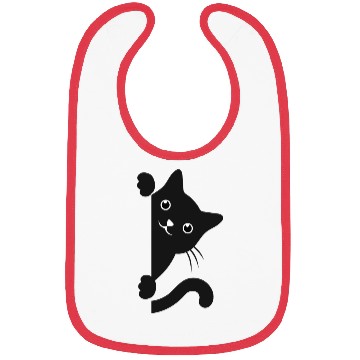 Discover Peek-a-Boo Black Cat Bibs