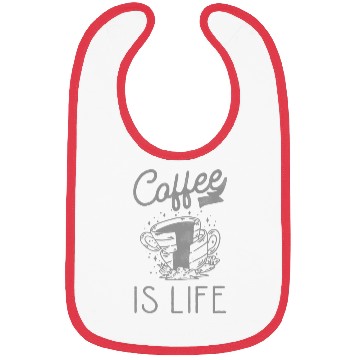 Discover Coffee Is Life Coffee Lover Grey Bibs
