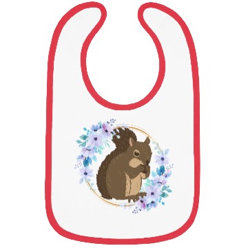 Discover Flower Circle Squirrel Bibs