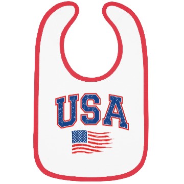 Discover 4th Of July US Flag American Bibs
