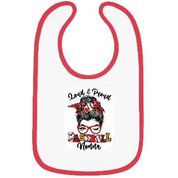 Discover Loud And Proud Baseball Nonna Messy Bun Bleached Bibs