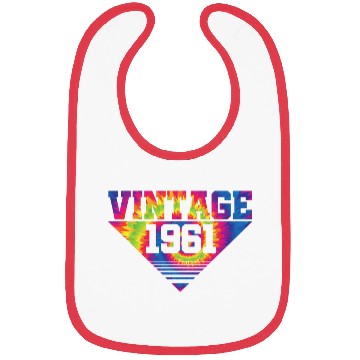 Discover Vintage 1961 Tie Dye Splash Color Triangle Bibs
