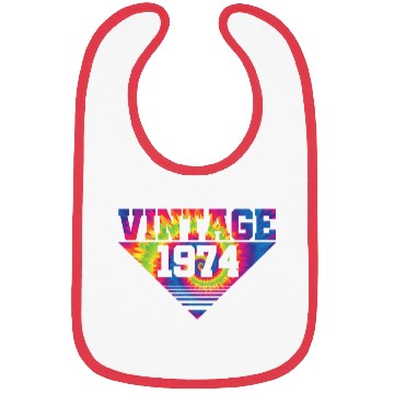 Discover Vintage 1974 Tie Dye Splash Color Triangle Bibs