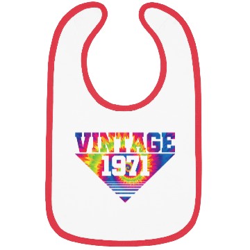 Discover Vintage 1971 Tie Dye Splash Color Triangle Bibs