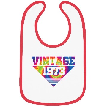 Discover Vintage 1973 Tie Dye Splash Color Triangle Bibs
