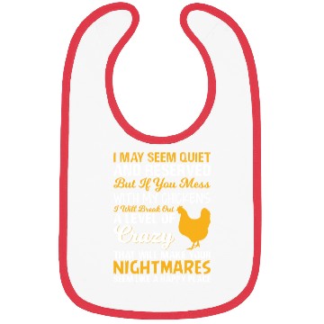Discover Crazy Funny Chicken Farmer Nightmares Bibs