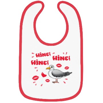 Discover Wine Seagull Bird Lover Shorebird Seagulls Bibs