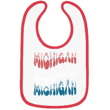 Discover Michigan Red White Blue Cute Groovy Bibs
