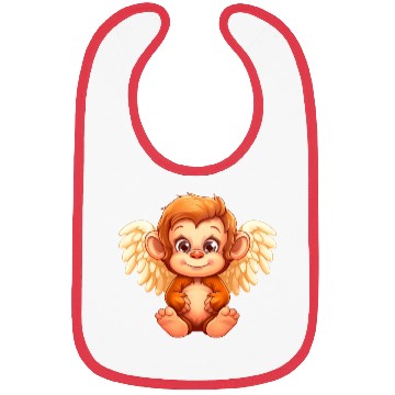 Discover Cute Monkey Angel - Animalistic Fantasy Design Bibs
