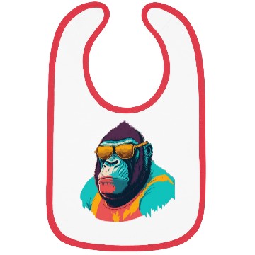 Discover Cool Gorilla with trendy sunglasses illustration Bibs