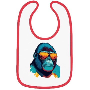 Discover Stylish Gorilla with trendy sunglasses Bibs