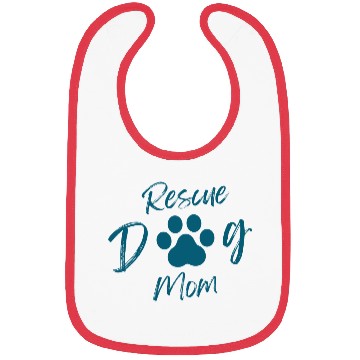 Discover Rescue Dog Mom Design with Paw Print Bibs